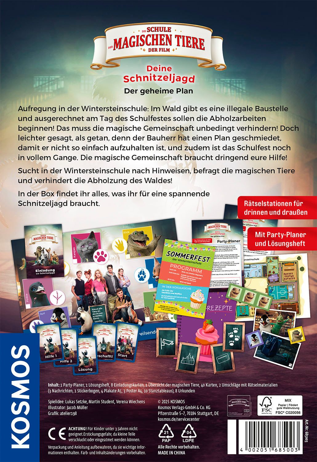Kosmos Spiel Die Schule der magischen Tiere Rätsel-Party Deine Schnitzeljagd, Rätselspiel