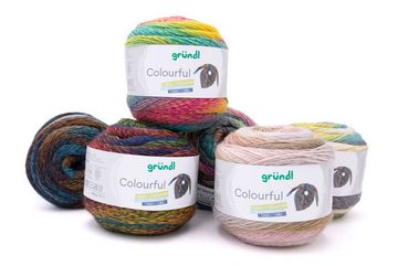 Gründl Wolle Colourful Farbverlaufswolle zum Stricken und Häkeln, 200g Häkelwolle, 510,00 m (Farbverlaufsgarn mit langem Farbverlauf, Strickgarn, Handstrickgarn, Strickwolle)