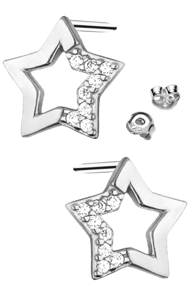 Limana Paar Ohrstecker 925 Silber Sterne 9mm gold Kinder Mädchen Frauen Damen Ohrringe (Weihnachtsgeschenk inkl. Schmuckdose Kinderschmuck), Geschenk Ostern Weihnachten Geburtstag Nikolaus Ostern