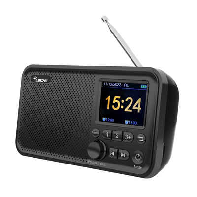 Leicke Tragbares DAB+ Radio DAB+ und UKW Radio, Küchenradio, 2,4" Farbdisplay Radio (5 W, 80 Voreinstellungen, MicroSD/TF/AUX Anschluss, Alarmfunktionen)