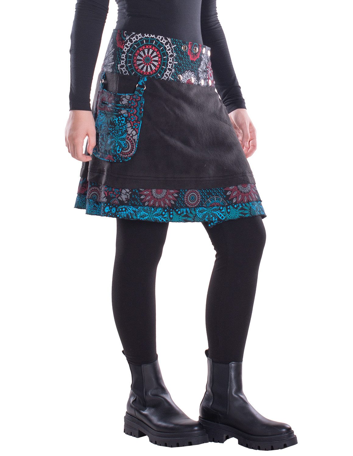 Vishes Minirock Damen Warmer Wickelrock Rock zum Wickeln mit Druckknöpfen M günstig online kaufen