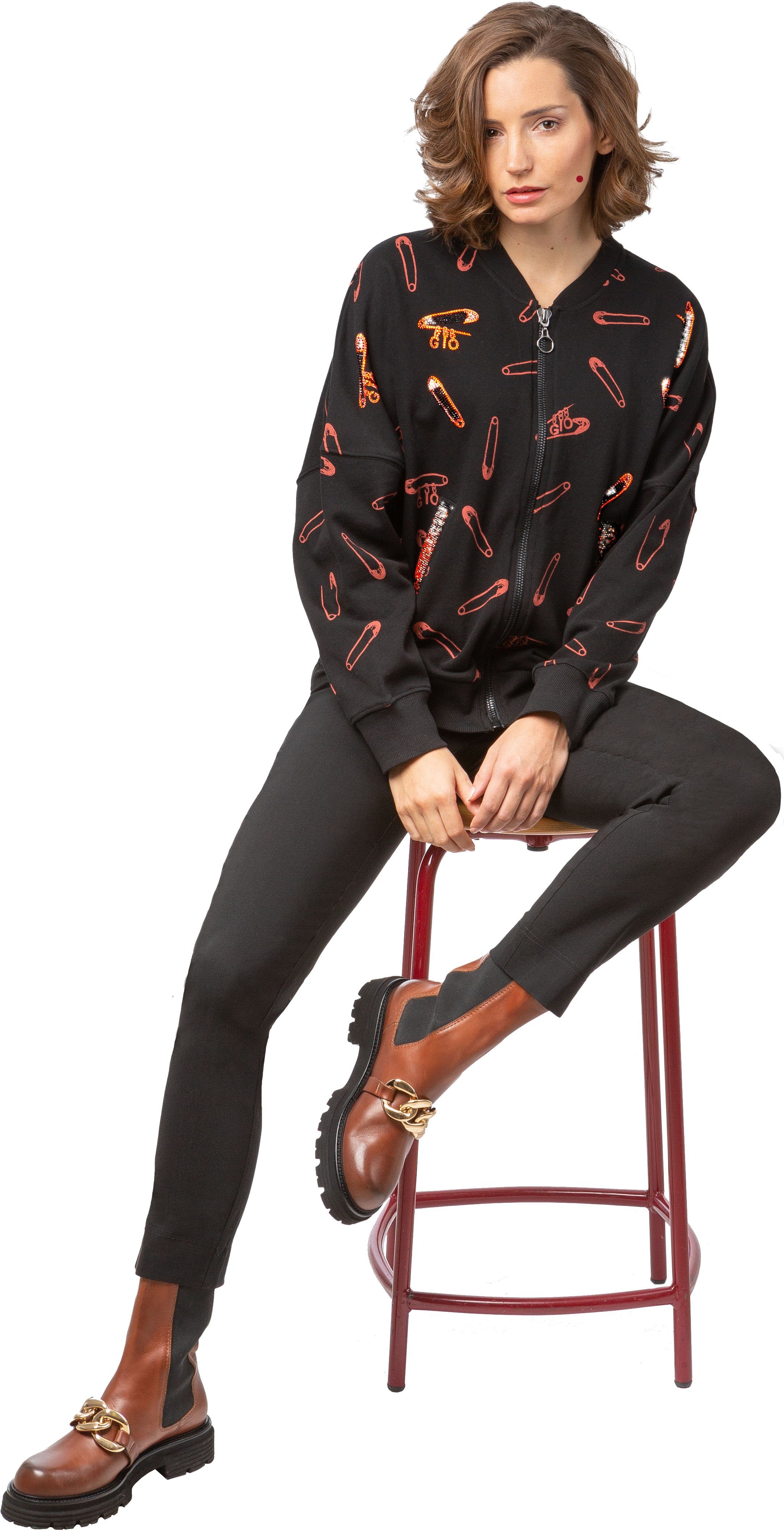 Gio Milano Sweatjacke G25-9102 bedruckte Sweatjacke günstig online kaufen
