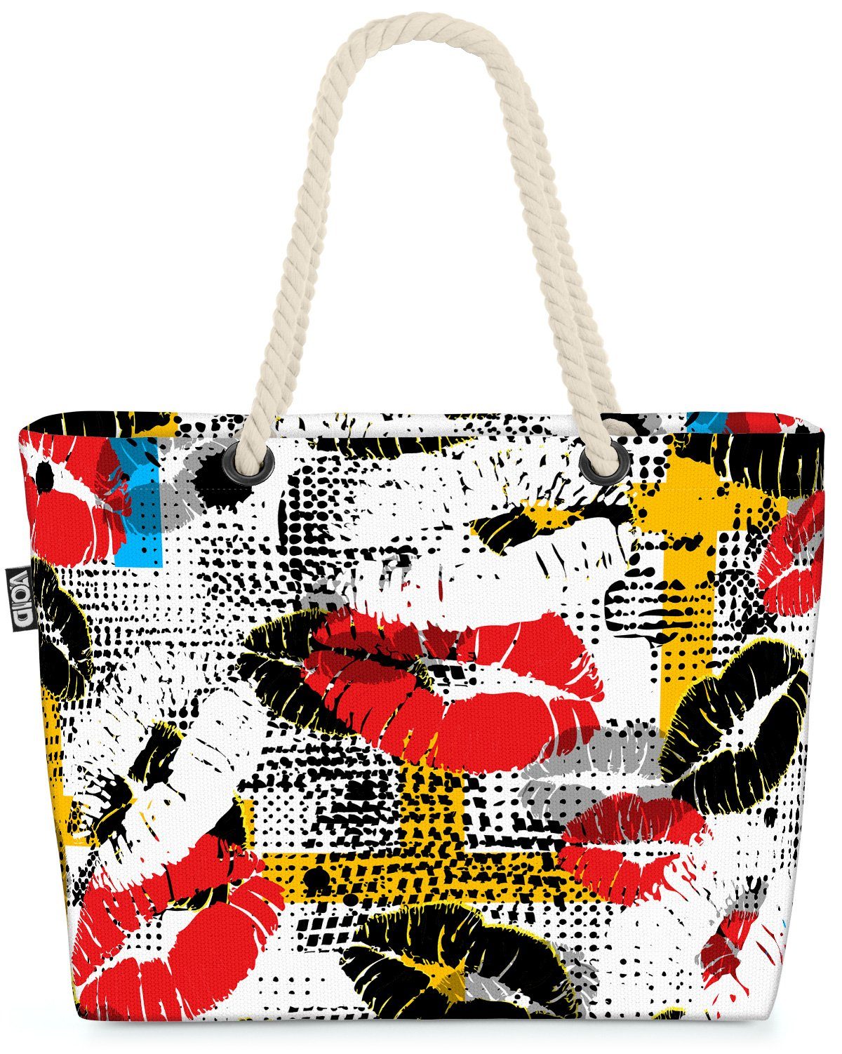 VOID Strandtasche (1-tlg), Lippen Kunst Retro Pop Design Art Pop Design Art Kunst L Retro Lippen