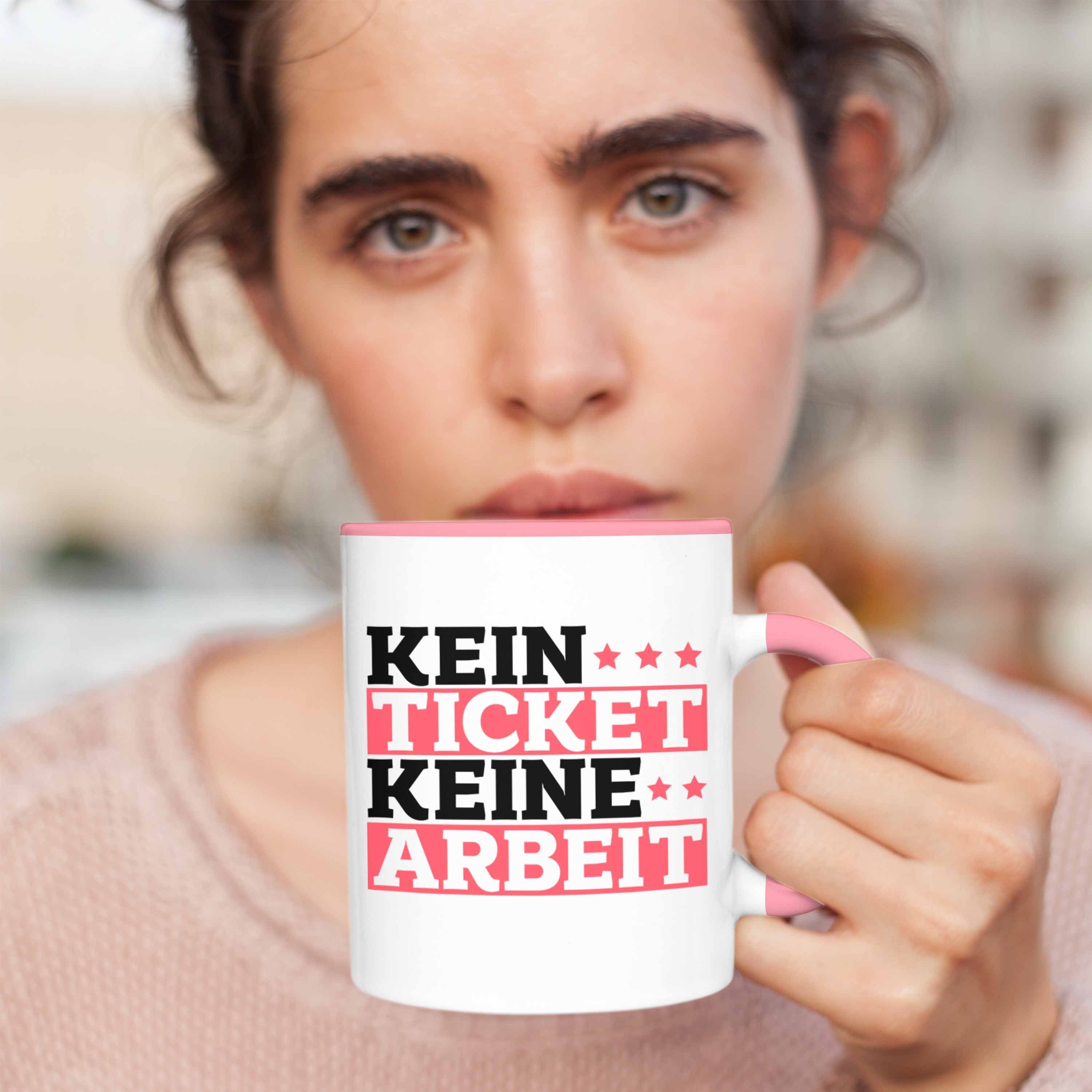 Trendation Kaffeetasse Lustiges Mitarbeiter Tasse Tasse Rosa "Kein T für Support Geschenk IT