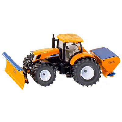 Siku Modellauto SUPER Traktor mit Räumschild und Streuer