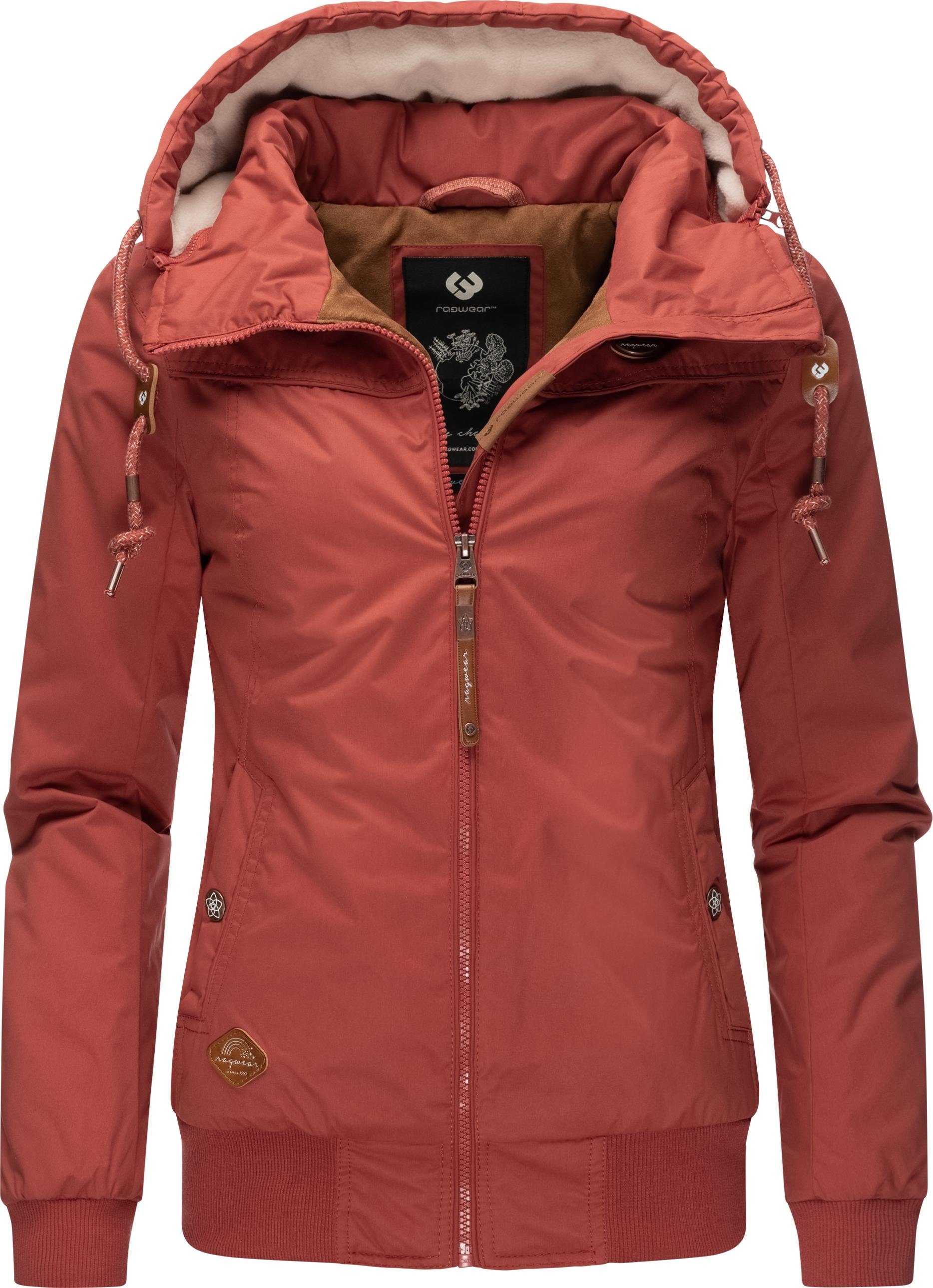 Ragwear Winterjacke Jotty Winter stylische Outdoorjacke mit abnehmbarer Kapuze rot
