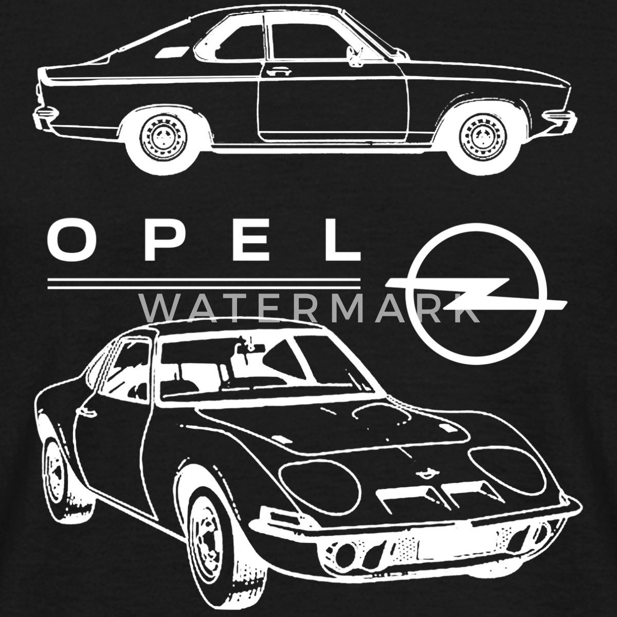 Spreadshirt T-Shirt Opel Manta Und Opel GT Design Mit Logo Männer T-Shirt (1-tlg)