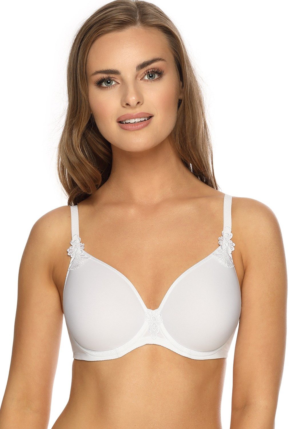 Viania Bügel-BH 211400 (1-tlg) Betty schmale Träger gemoldete Spacercups Weiß