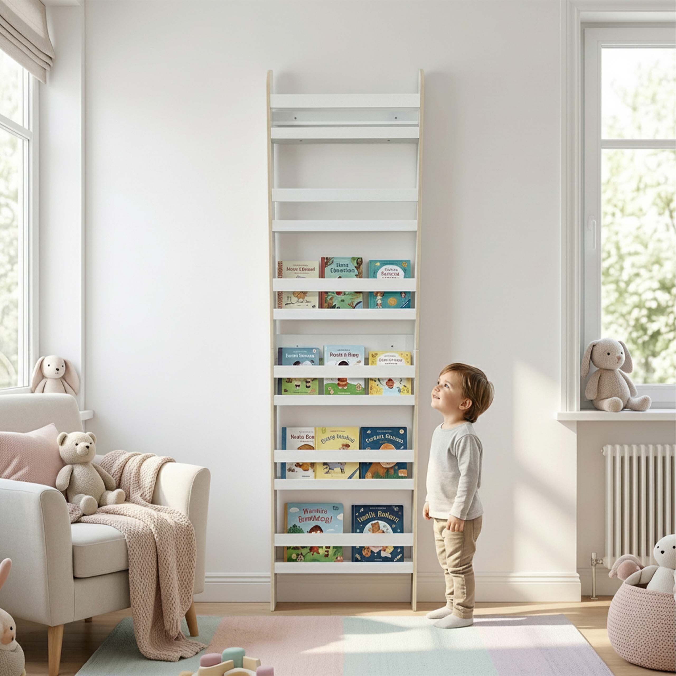 relaxdays Kinderregal Bücherregal Kinder 2 m