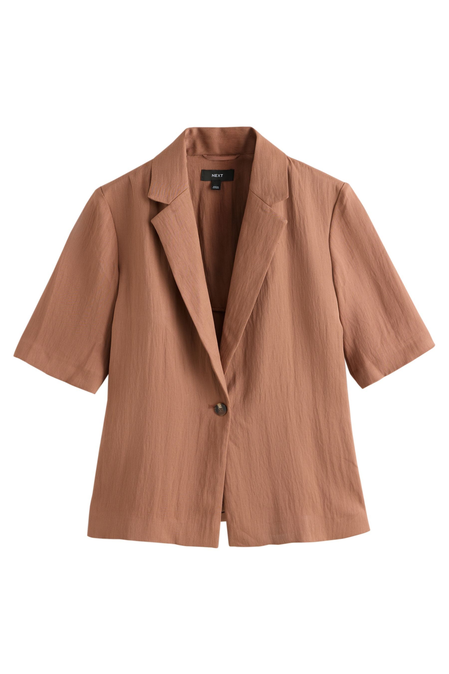 Next Jackenblazer Kurzärmeliger Relaxed Fit Blazer in Knitteroptik (1-tlg)