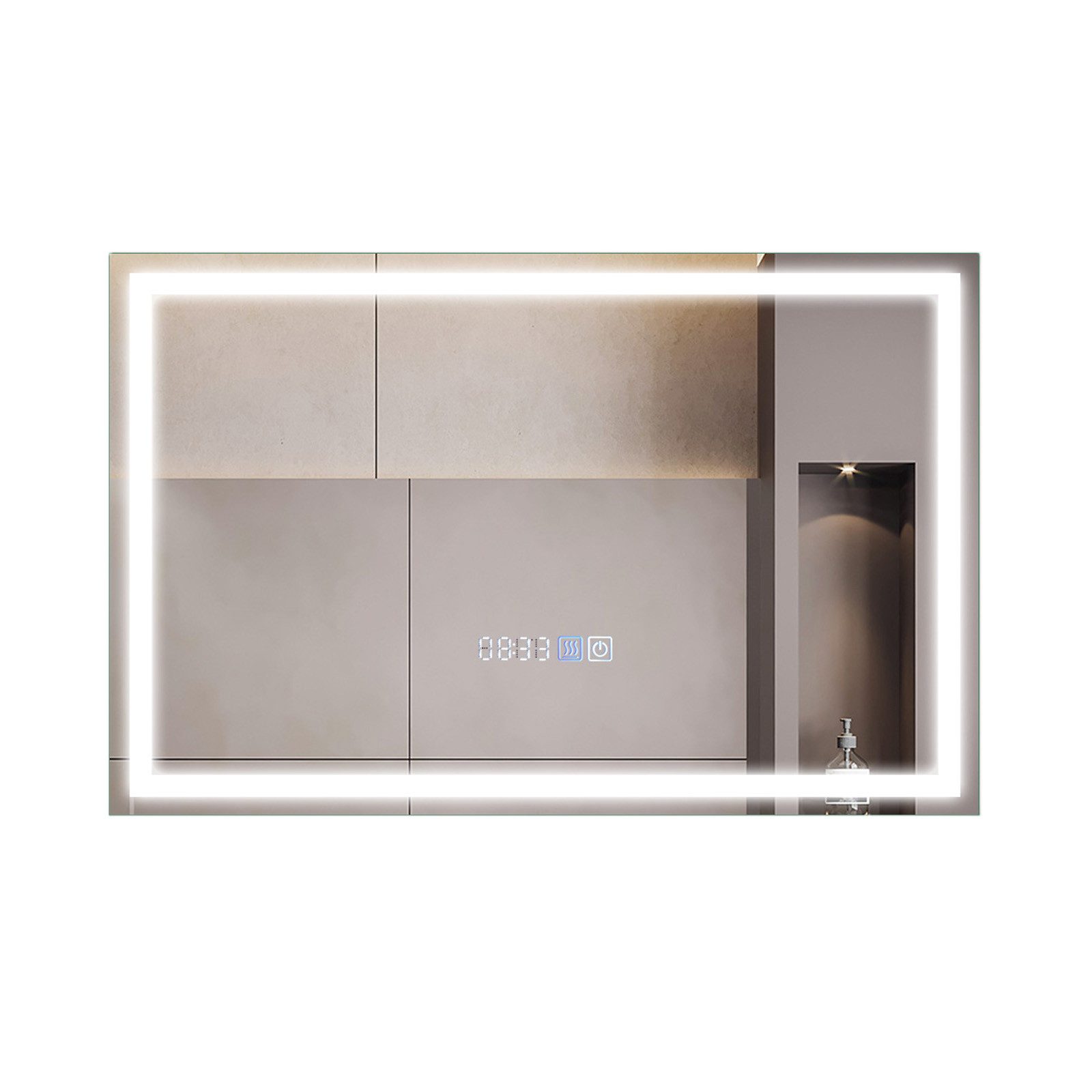 COSTWAY Зеркало для ванной комнаты mit LED dimmbar, Touch & Anti-Beschlag & Memory-Funktion