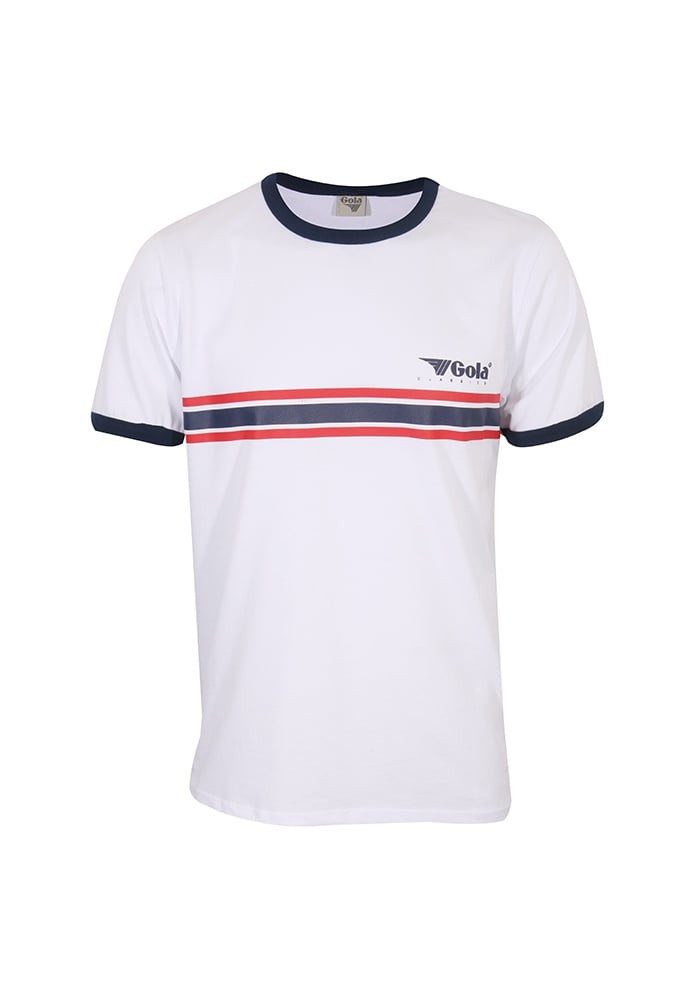 T-Shirt Stripe Logo (100% Baumwolle) weiss Herren