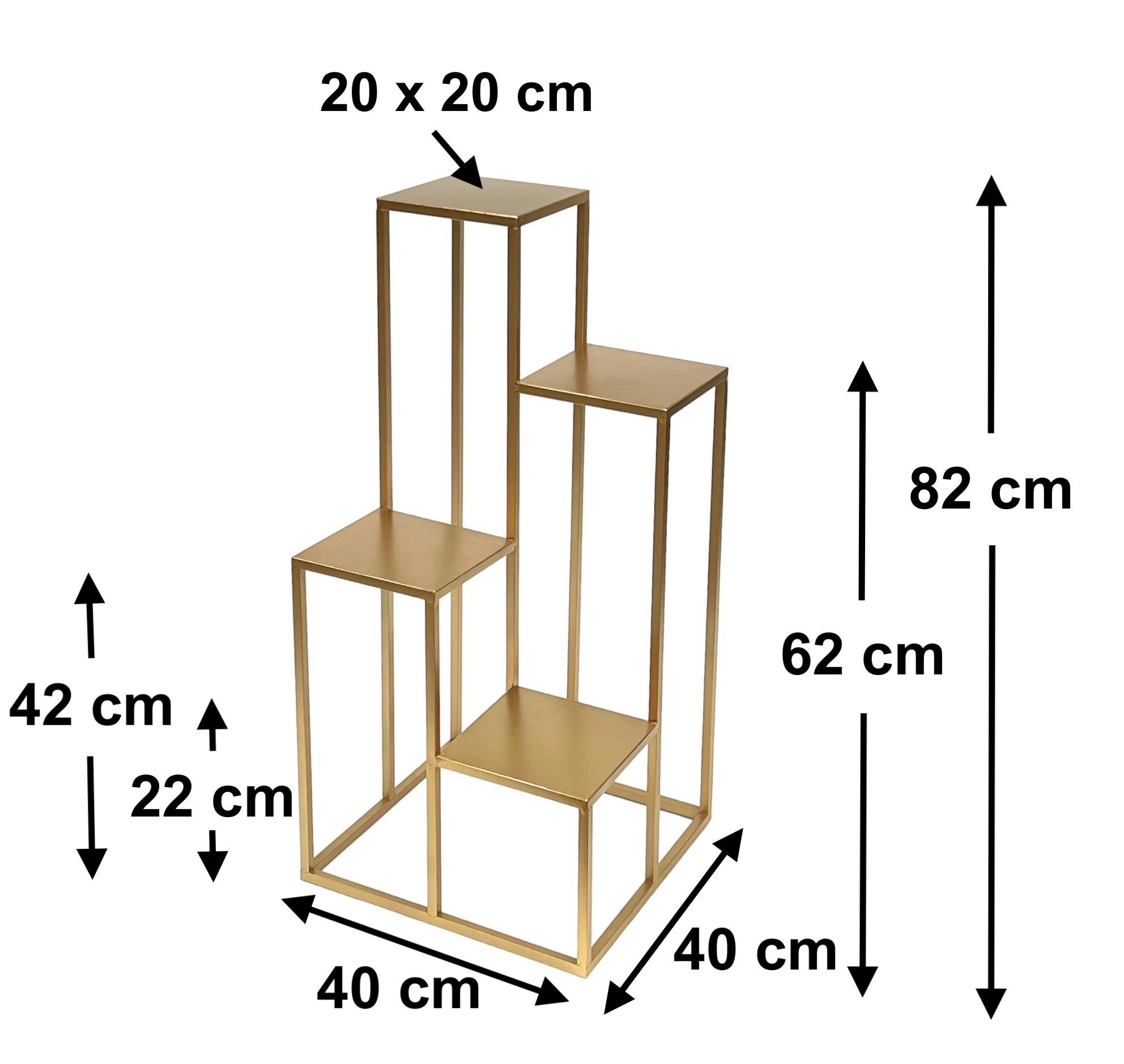 Gold 82 cm Pflanzentreppe Modern Blumenständer Blumentreppe Metall DanDiBo Blumenhocker