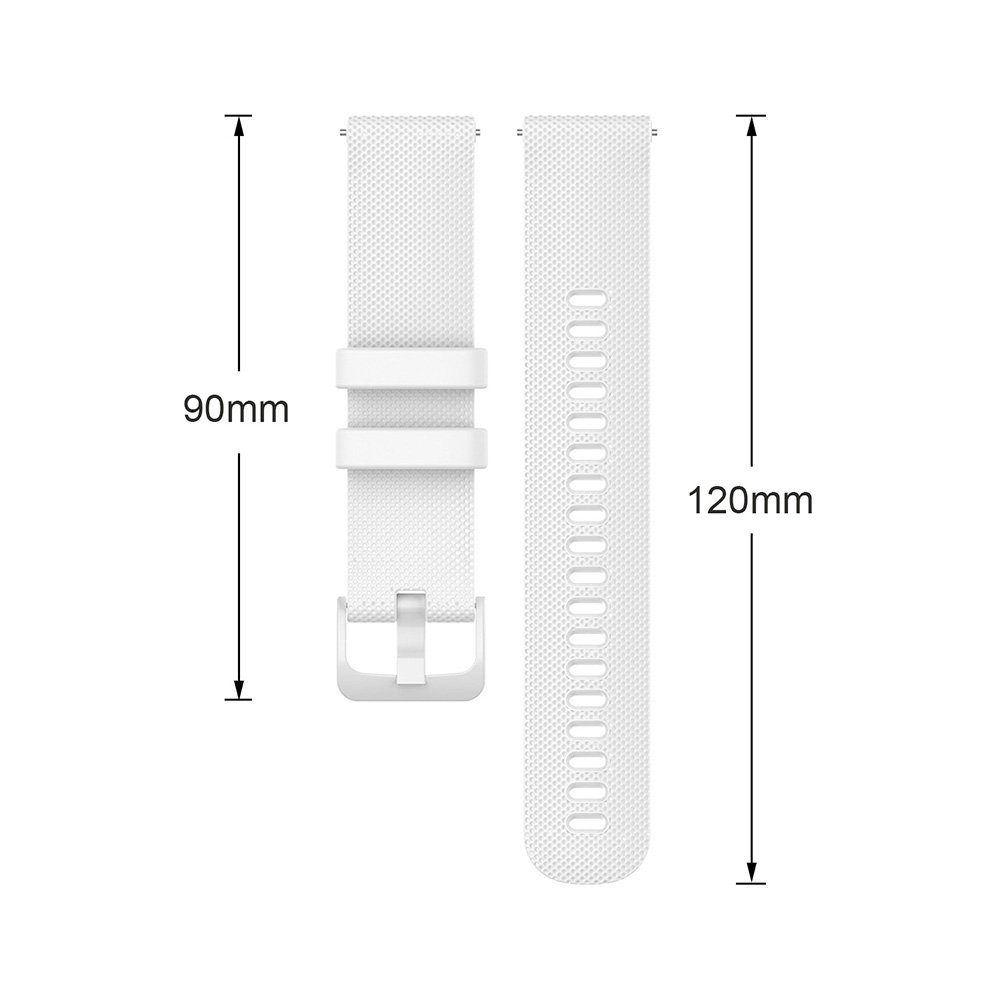 BTTO Smartwatch-Armband 6 Wasserdicht Samsung mm/20 Weiß Galaxy Watch/Huawei 18 SmartWatch-Armband Breiten, mm/22mm Silikonband für Farben, Watch/Garmin/Fossi Uhrenarmband
