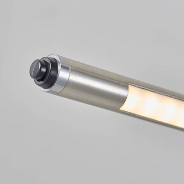 Lindby LED Stehlampe Jabbo, LED-Leuchtmittel fest verbaut, warmweiß, Modern, Metall, nickel satiniert, 1 flammig, inkl. Leuchtmittel