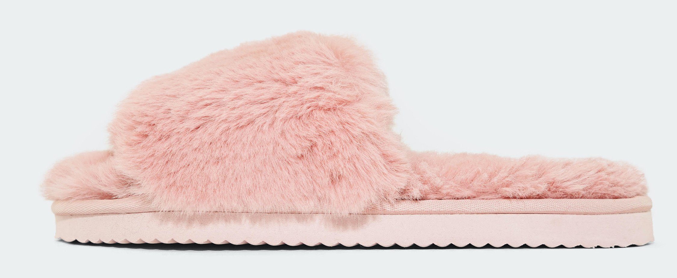 rosa mit Pantoffel slide*fur Innensohle Flop kuscheliger 2 Flip