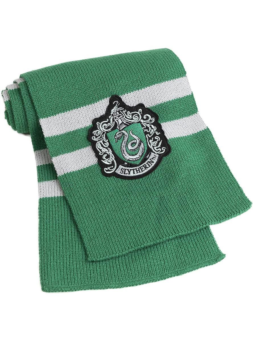 Funidelia Zauberer-Kostüm Harry Potter – Slytherin Schal, Hogwarts-Schal in den Farben des Hauses Slytherin