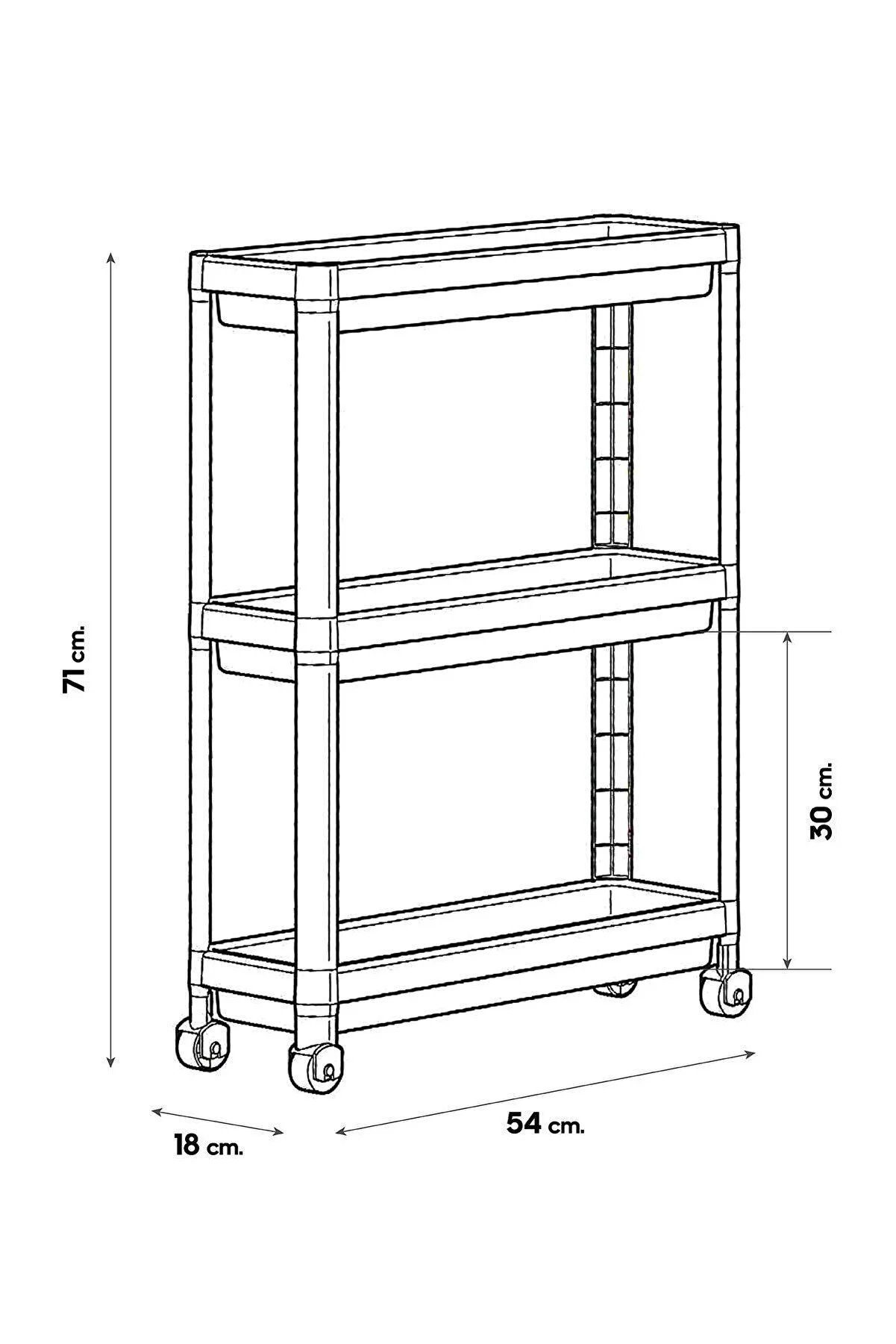 mit Zeta Küchenregal Weiß Badregal, Interior Rädern, Küchenregal, 3-stufiges Organizer Regal