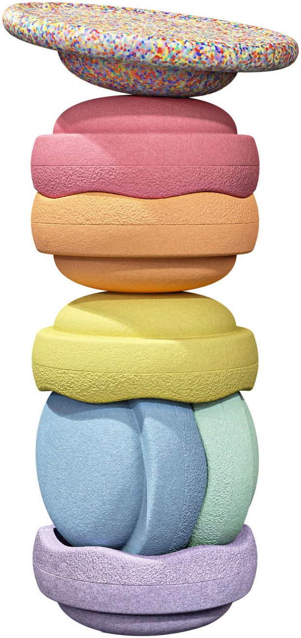 Stapelstein Balancetrainer Stapelstein® Rainbow Set pastel, inklusive Balance Board