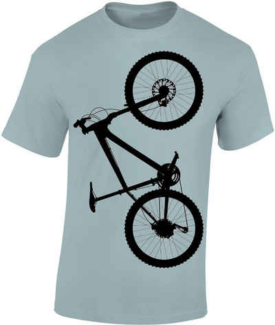 Baddery Print-Shirt Fahrrad T-Shirt : MTB Hardtail - Sport Tshirts Herren hochwertiger Siebdruck, auch Übergrößen, aus Baumwolle