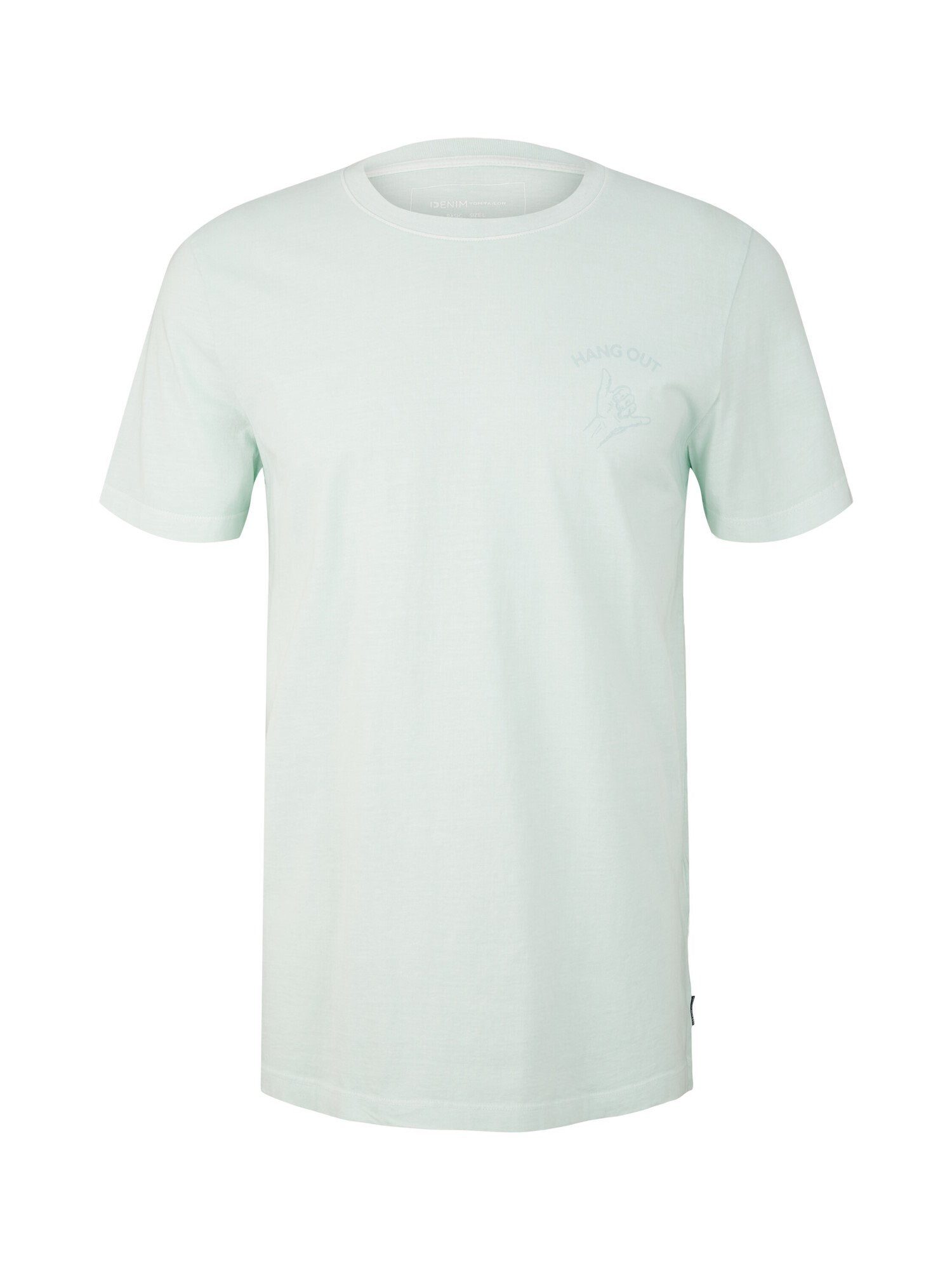 TOM TAILOR T-Shirt T-Shirt Printed grün Kurzarmshirt Rundhals