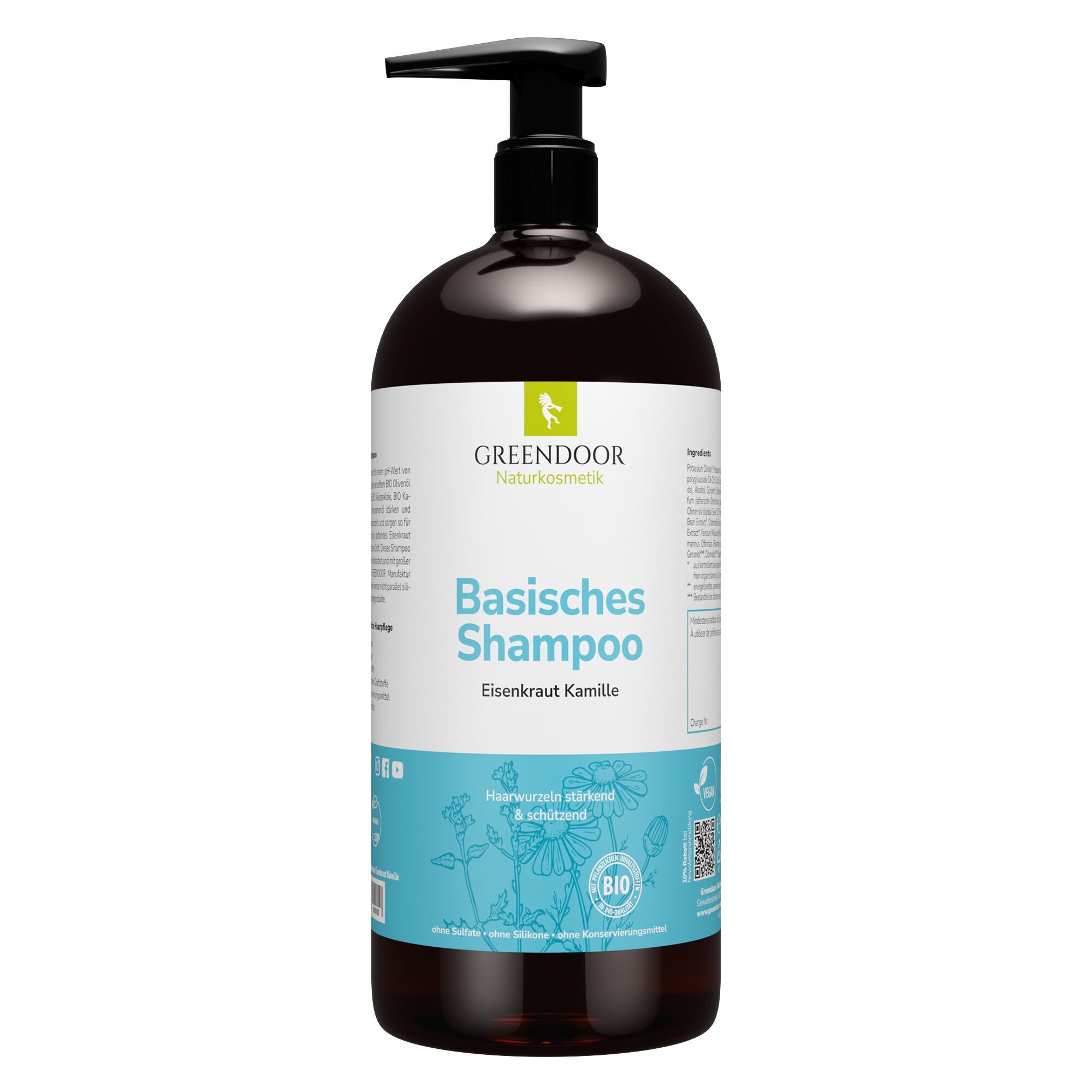 GREENDOOR Gelshampoo Basisches Shampoo XL Eisenkraut Kamille