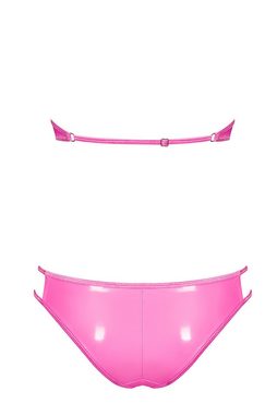 Obsessive Bandeau-Bikini Wetlook-Set Lollypopy aus BH und Slip, in rosa Dessous