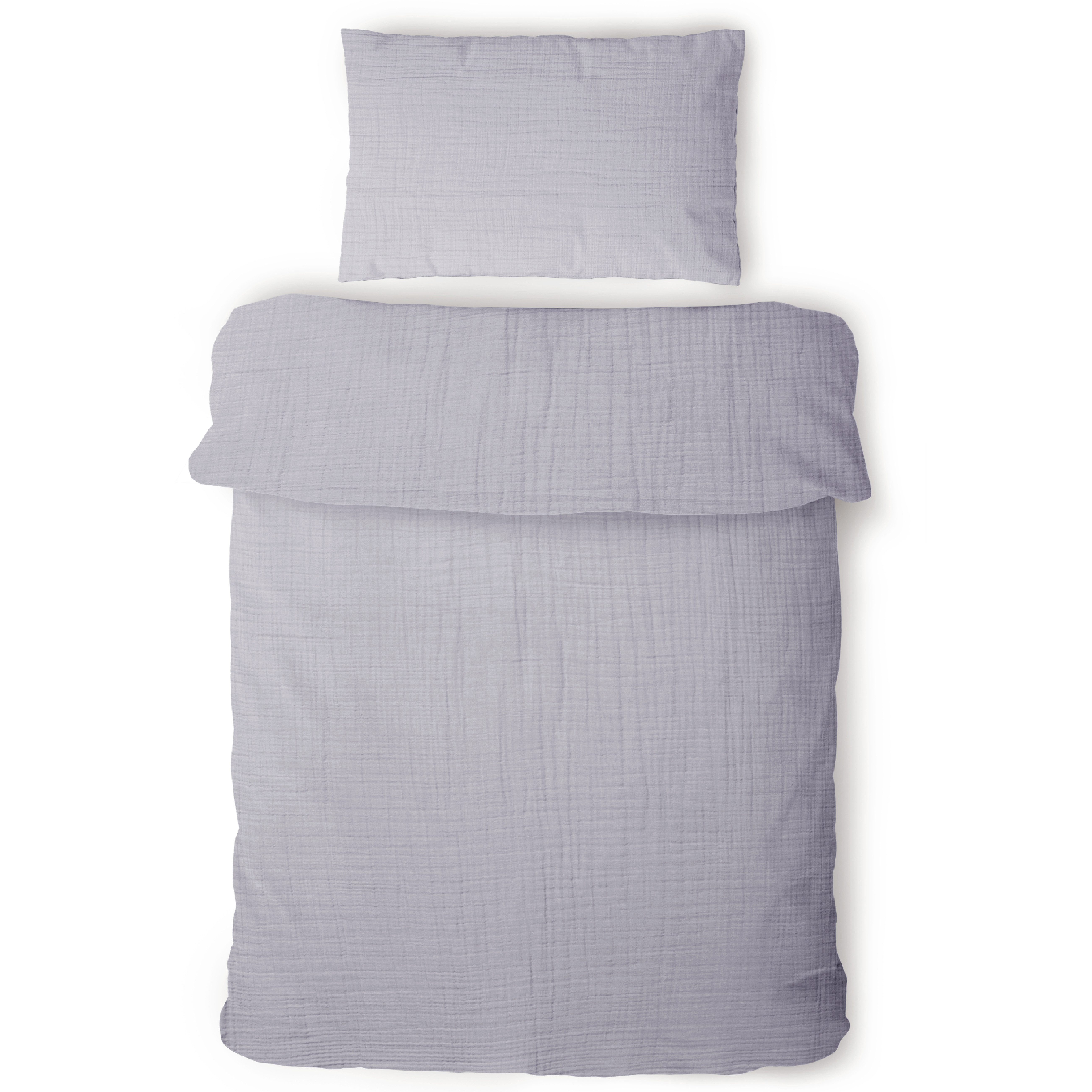 Laynenburg Kinderbettwäsche Musselin 2 teilig aus 100% Baumwolle in 100x135 cm + 40x60 cm, atmungsaktiv & bügelfrei – 3 lagig mit Reißverschluss & Haltebändern