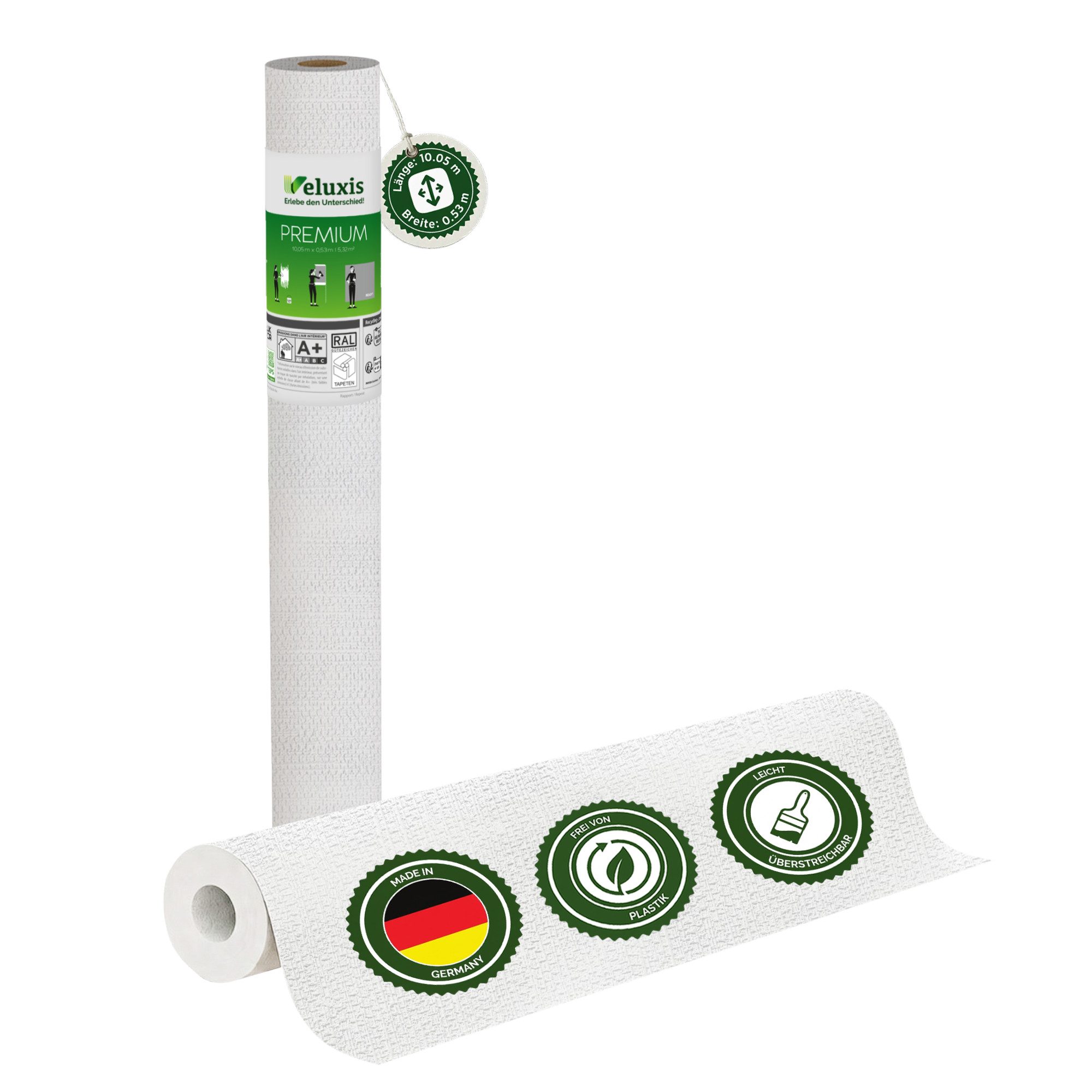 Veluxis Malervlies Premium Vliestapete, rissüberbrückend & extrem blickdicht – Made in Germany