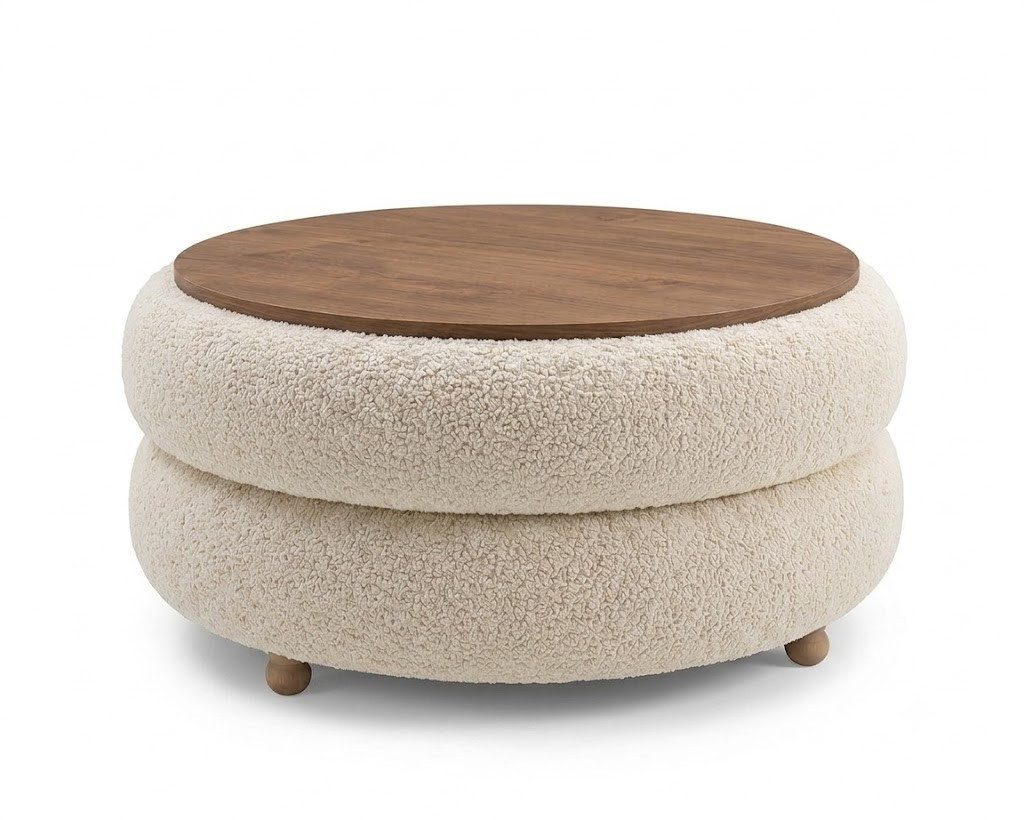 Skye Decor Couchtisch Snug Japandi (1-St), Teddy-Optik mit Buchenholzbeinen
