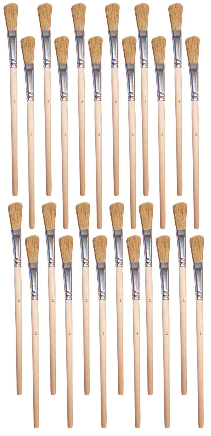 varivendo Lasurpinsel 24 Pinsel Emaillelackpinsel 12/1, (Set, 24 St., Emaillelackpinsel), Laminier Lackierpinsel Chinaborste Chinapinsel Flachpinsel Eckenpinsel