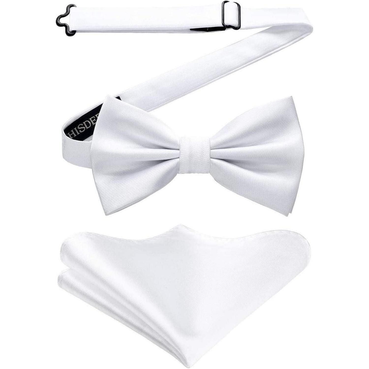LuxusKollektion Fliege Fliege Herren Einstecktuch Smoking Hochzeit Party W Weiß 3