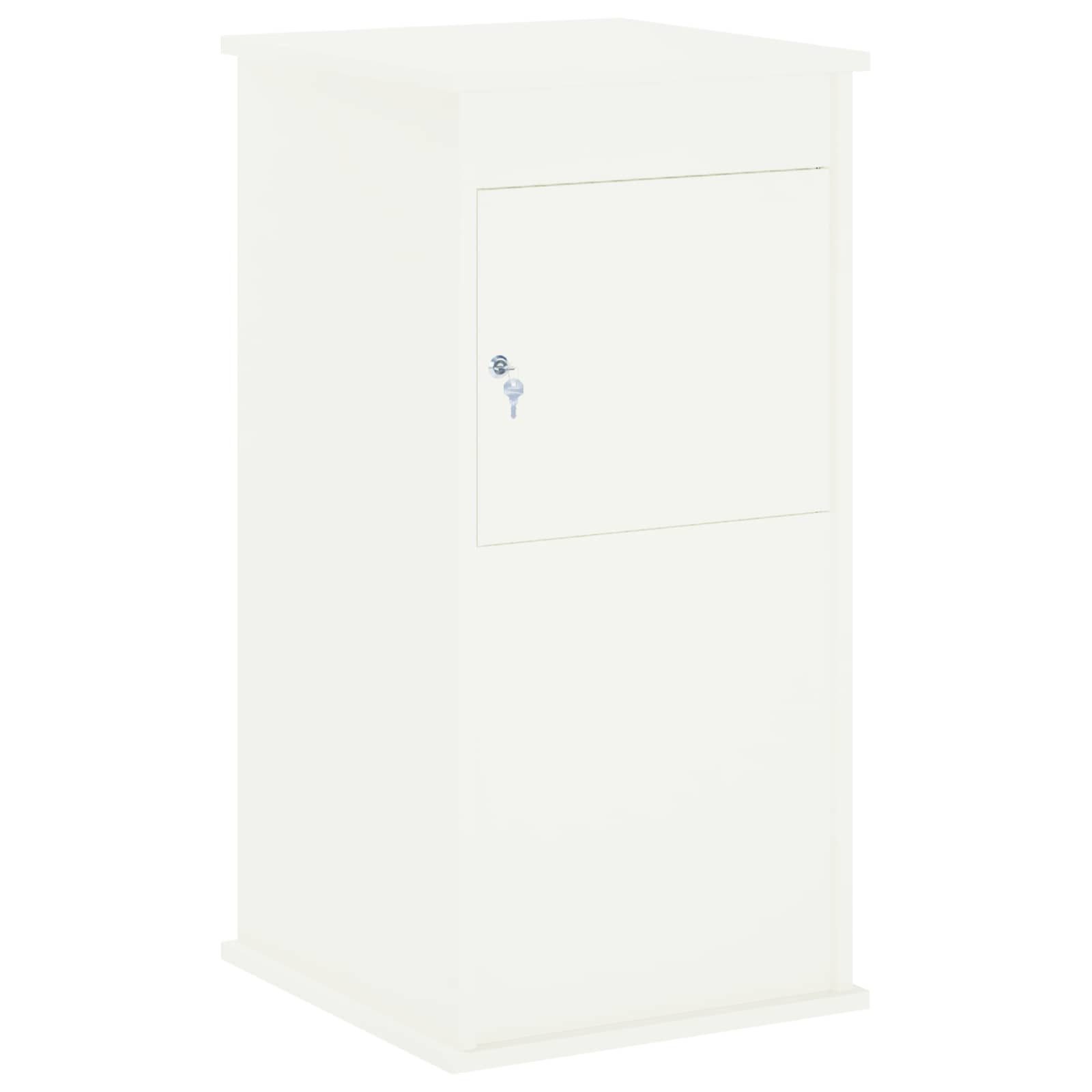 vidaXL Briefkasten 50 x 52 x 100 cm Briefkasten Weiß 50x52x100 cm Stahl Abschließbar