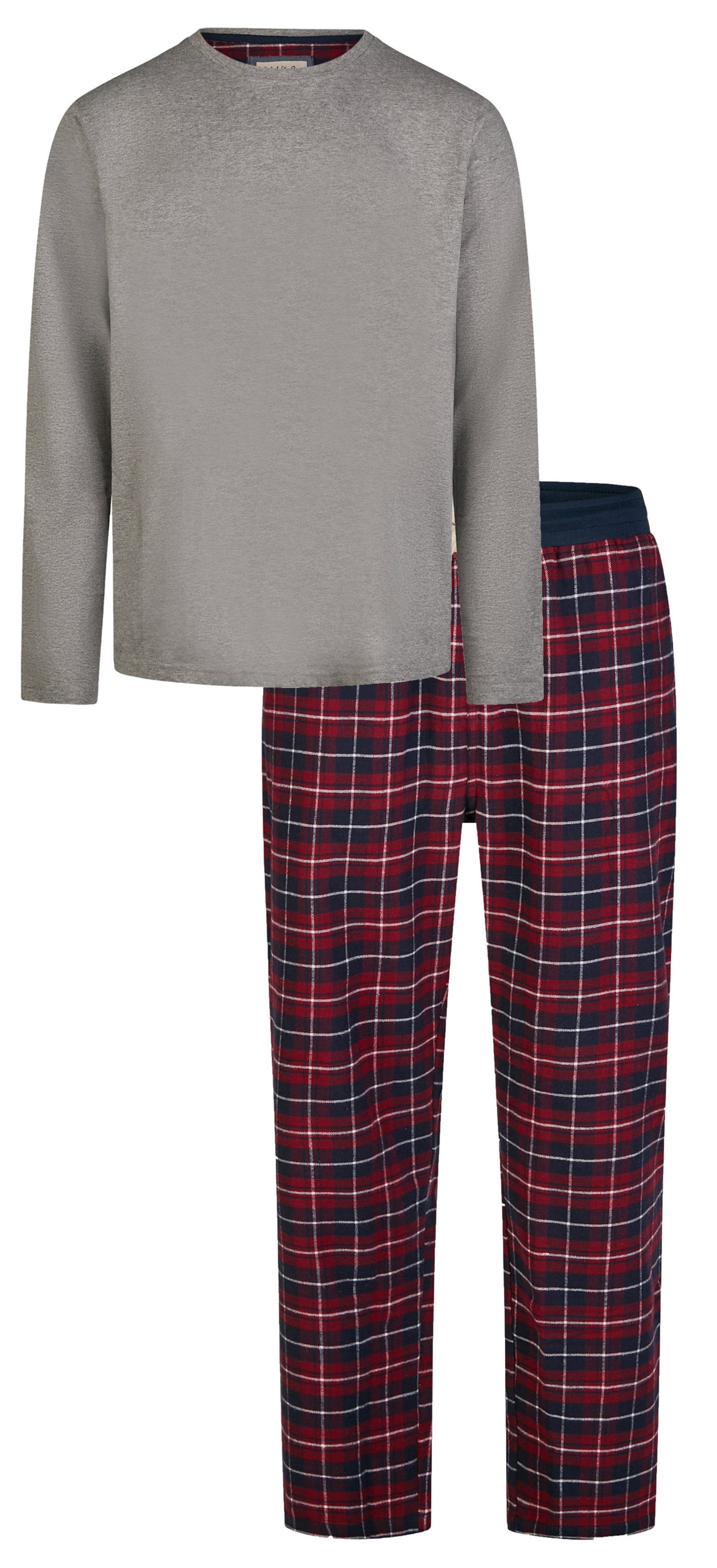 Phil & Co. Schlafanzug Herren Pyjama mit Flanell Hose (2 tlg) Modisches Design