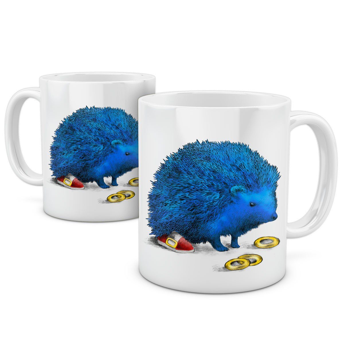 Keramik, jump'n'run Tasse, hedgehog style3 Igel Sonic Kaffeebecher Tasse blau
