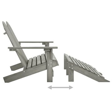 vidaXL Gartenstuhl Adirondack-Gartenbank 2-Sitzer mit Fußteil Tannenholz Grau (1 St)