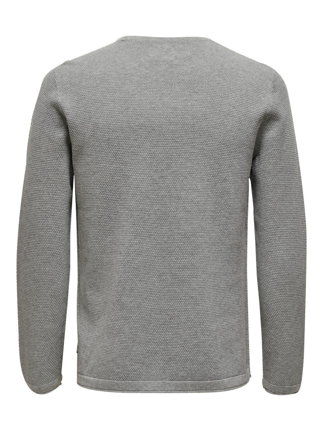 ONLY Langarm Sweater Basic in 4421 Strickpullover Dünner Grau Strickpullover ONSPANTER Rundhals & SONS