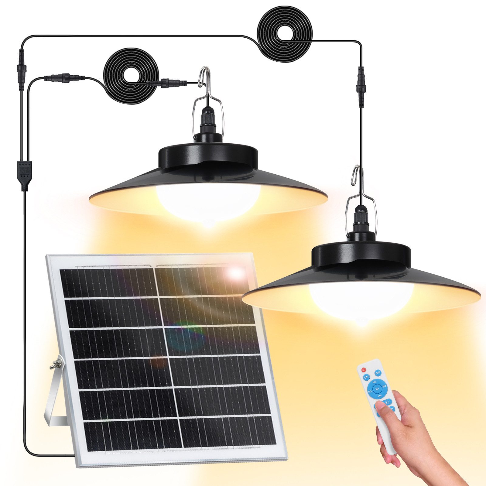 LMaxhome LED Solarleuchte Hängelampen Solar Deckenleuchte günstig online kaufen