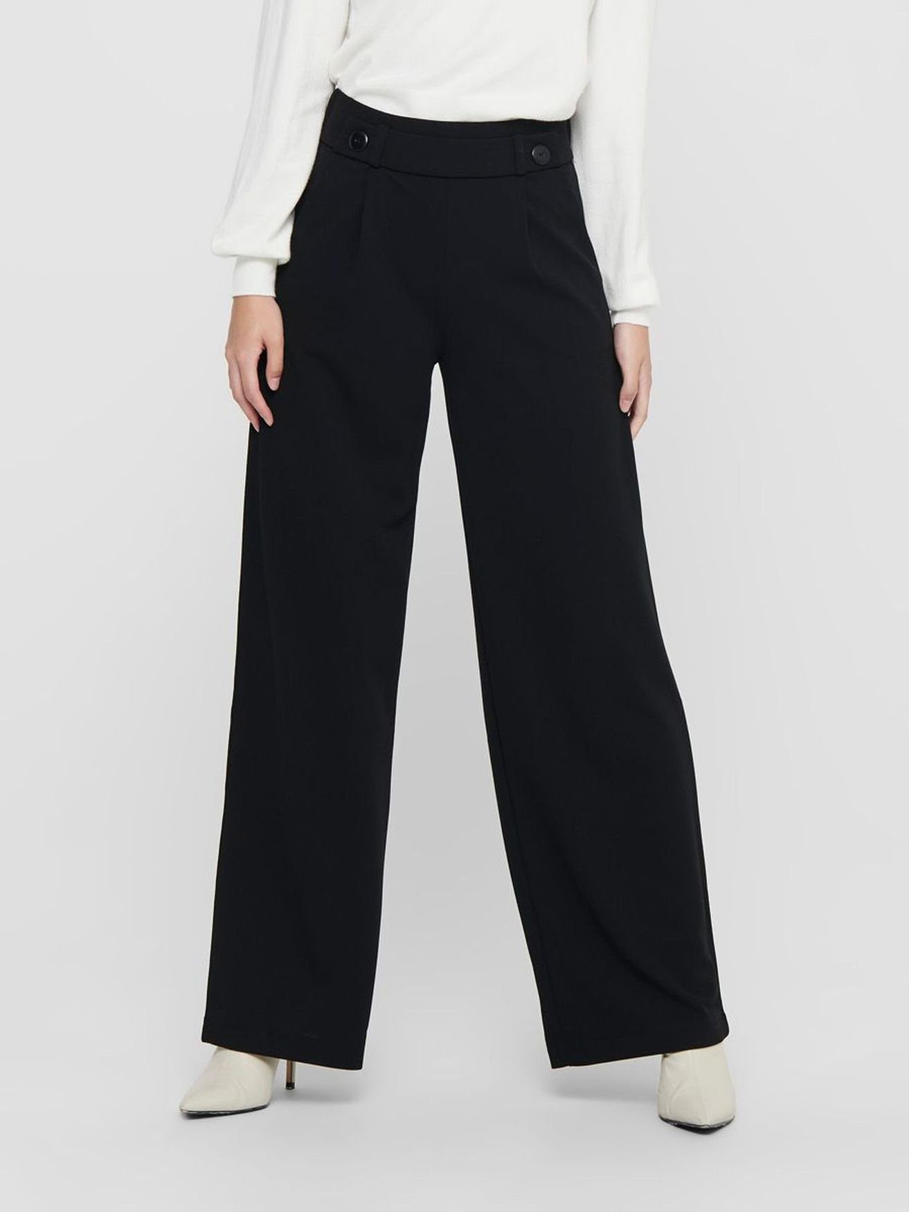 JACQUELINE de YONG Stoffhose Marlene Hose Schlupf Stoffhose GEGGO New Long Culotte Flare Pants (1-tlg) 3504 in Schwarz