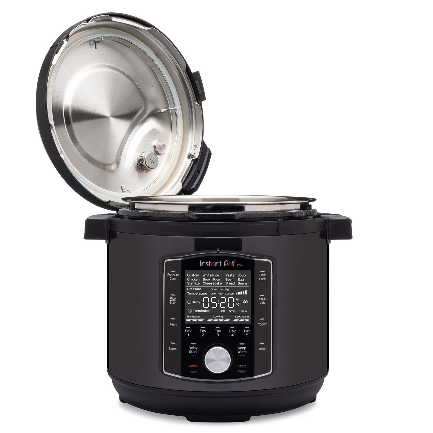Instant Pot Multikocher Pro 10-in-1 Slow Cooker Schongarer mit 5 Favoriten-Tasten, 1400 W, 7.6 l Schüssel, Innentopf geeignet für alle Herdplatten und backofenfest bis 232°C