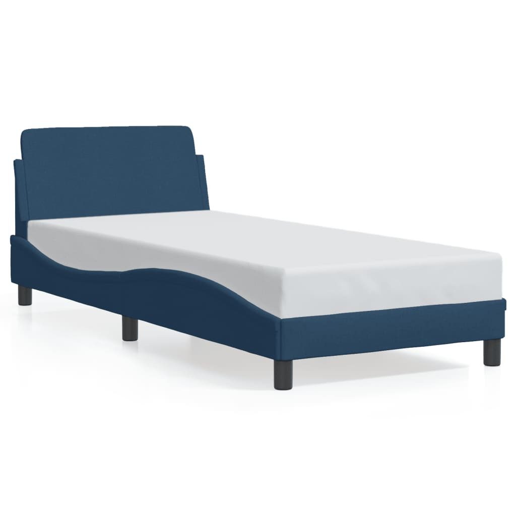 vidaXL Bettgestell mit Kopfteil Blau 90x190 cm Stoff Modell 91956501 günstig online kaufen