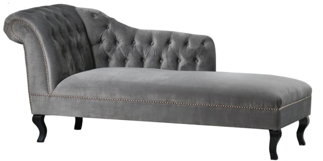 JVmoebel Chaiselongue Chaiselongue in Chesterfield-Optik aus hochwertigem Textil, 1 Teile, Made in Europa