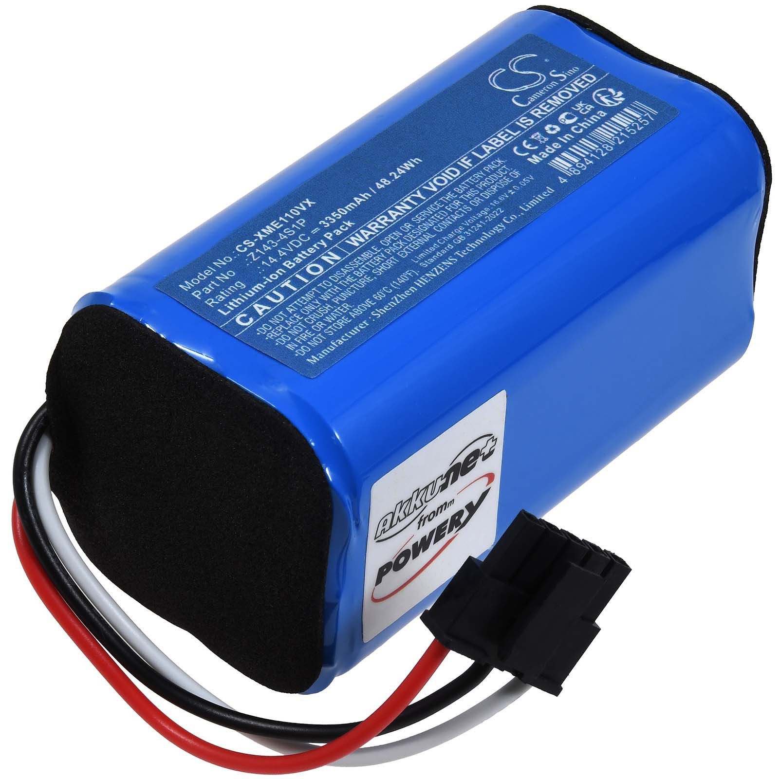 Powery Akku für Xiaomi Typ Z143-4S1P Staubsauger-Akku 3350 mAh (14.4 V)