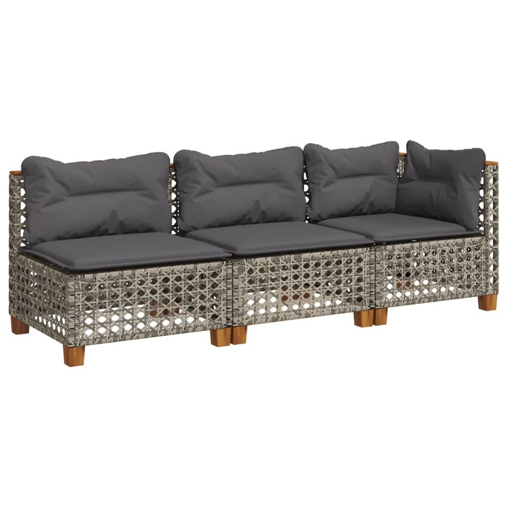vidaXL Loungesofa Gartensofa mit Kissen 3-Sitzer günstig online kaufen