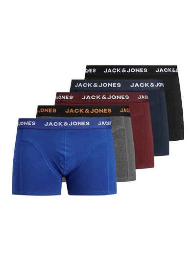 Jack & Jones Boxershorts Set 5er Pack Trunks Boxershorts Stretch Unterhose (5-St) 3624 in Schwarz-Navy-Grau