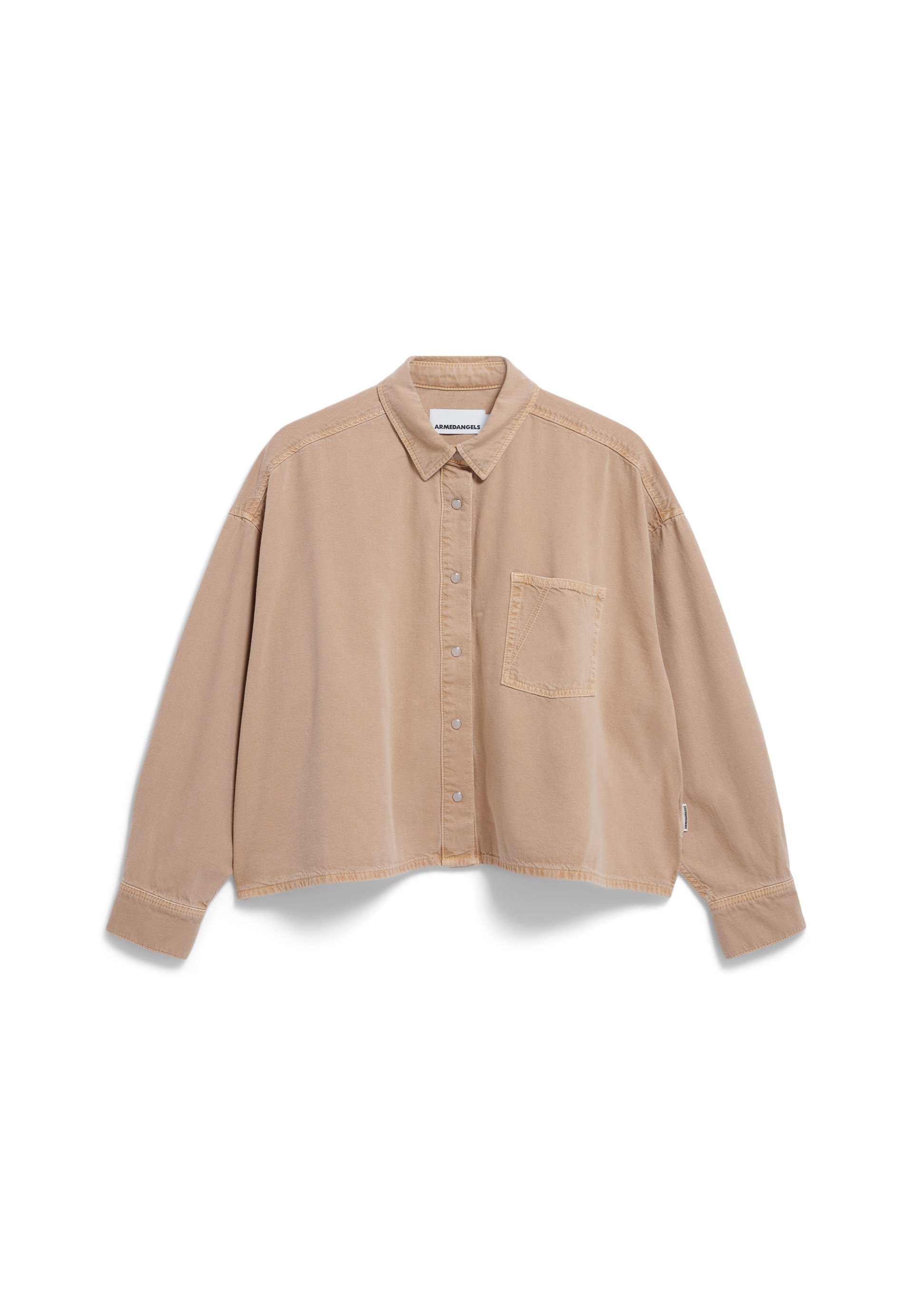 Armedangels Langarmbluse NALAANI Jeansbluse aus Bio-Baumwoll Mix Oversized Fit