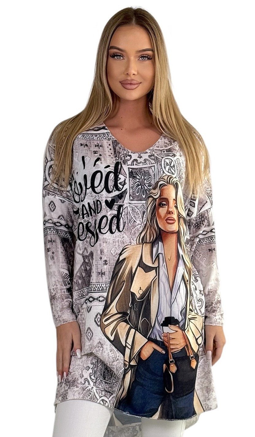 Mississhop Strickkleid Damen Strickkleid Pullover Strickpullover günstig online kaufen