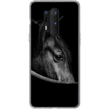 MuchoWow Handyhülle Pferde - Porträt - Schwarz - Tiere, Phone Case, Handyhülle OnePlus 8 Pro, Silikon, Schutzhülle