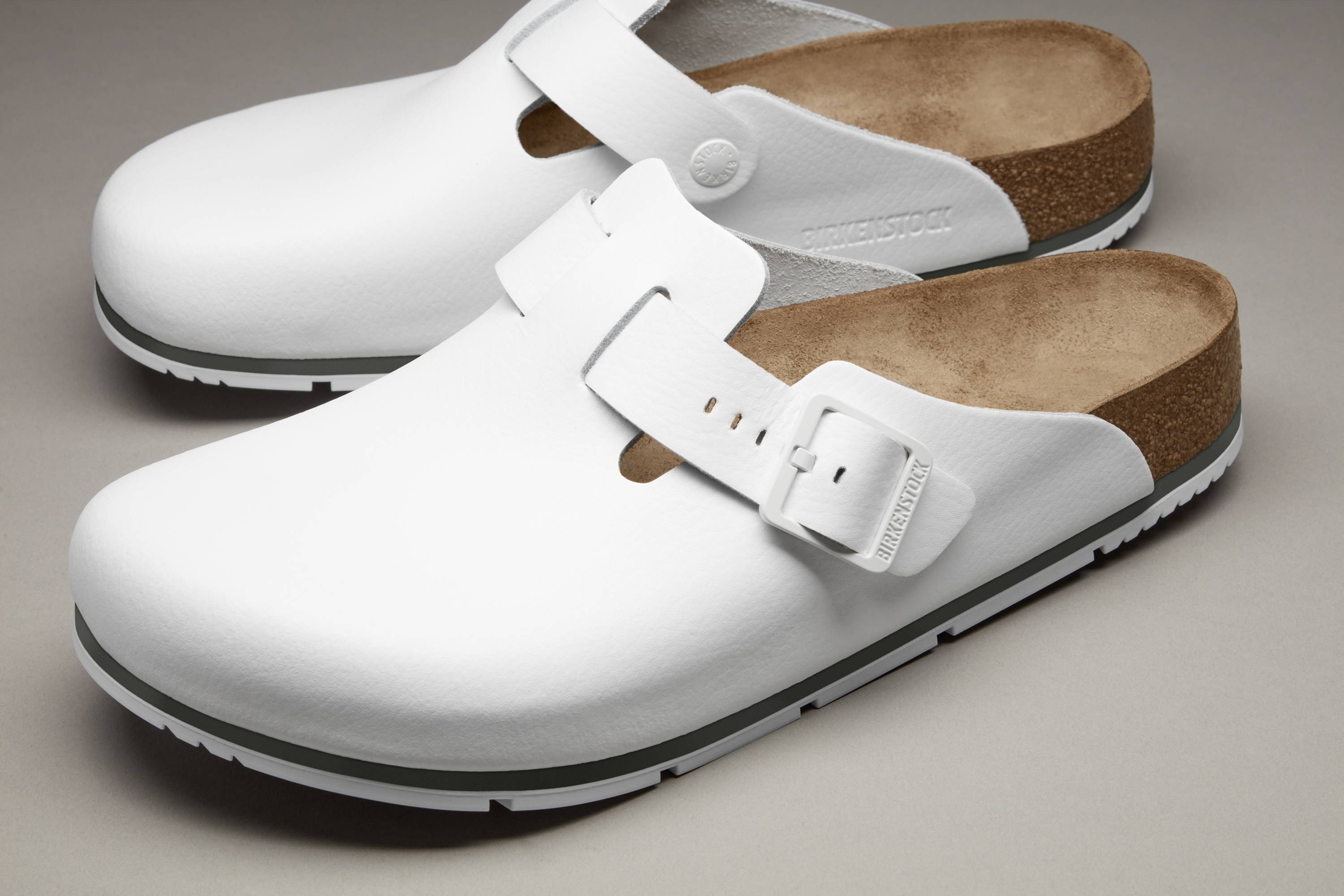Birkenstock Damen Herren Boston Pro Hausschuhe Leder Pantoletten - Anatomischer Clog Zertifiziert EN ISO 20347:2043, Berufsschuhe für Medizin & Gastronomie – Bild 4 von 5
