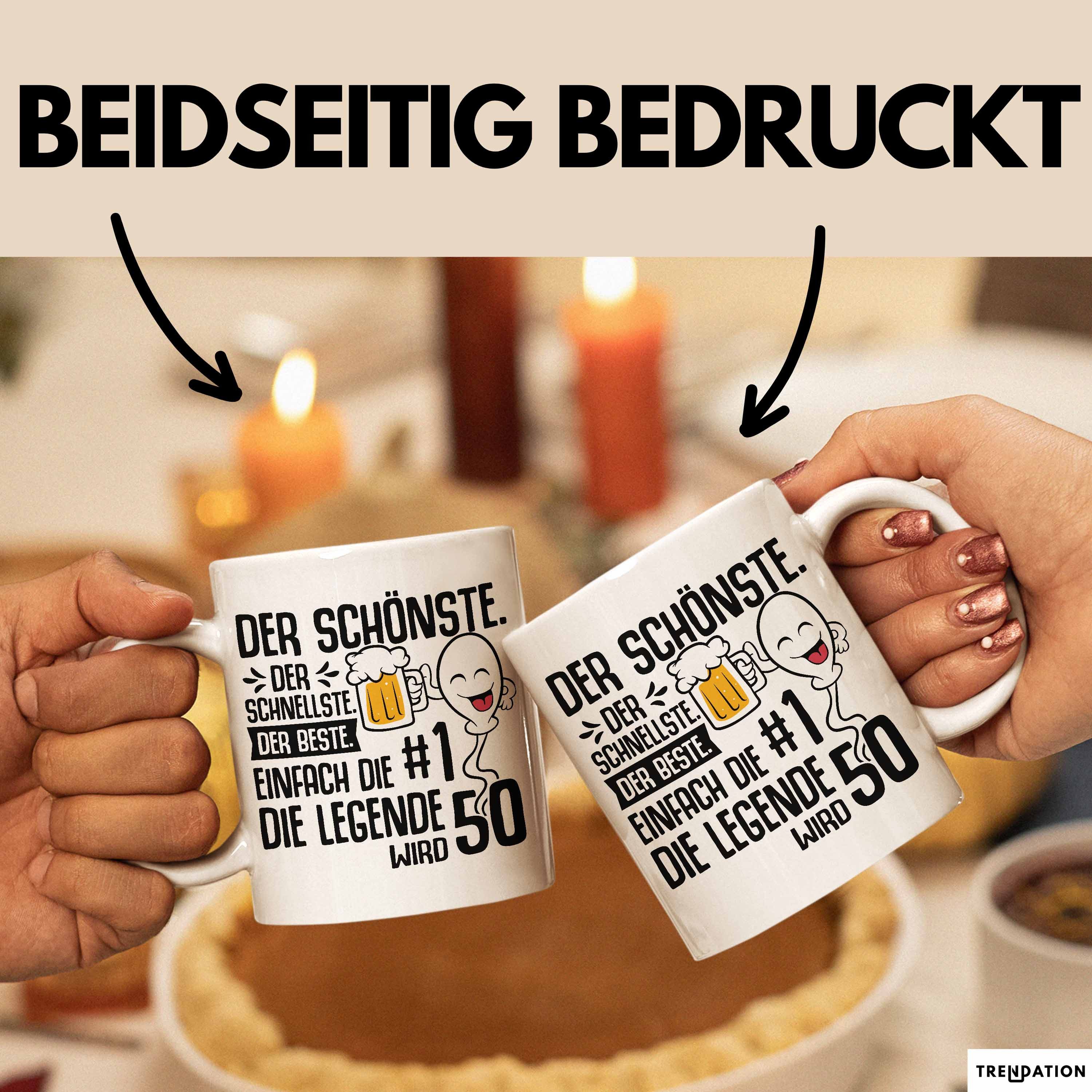 Trendation Tasse 50. Geburtstag Tasse Geschenk Der Schönste Der Schnellste Spermium 50E, Keramik